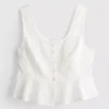 Cotton cropped cutwork cami top Cotton cropped cutwork cami top