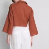 Cotton cropped tie front shirt Cotton cropped tie front shirt