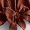 Cotton cropped tie front shirt Cotton cropped tie front shirt