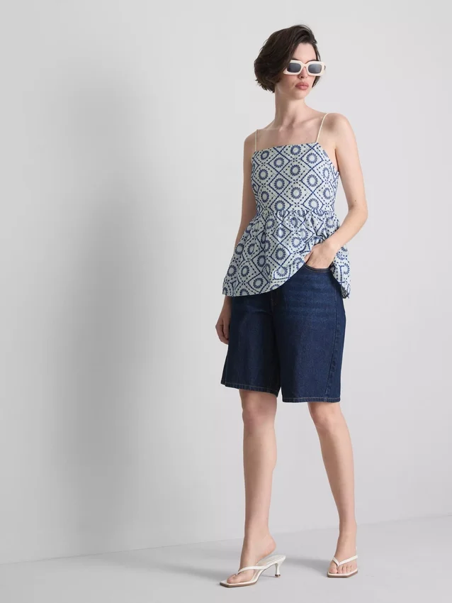 Cotton cutwork cami top Cotton cutwork cami top