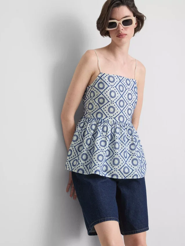 Cotton cutwork cami top Cotton cutwork cami top