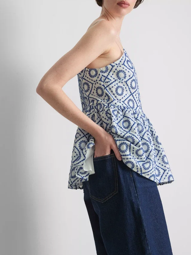 Cotton cutwork cami top Cotton cutwork cami top
