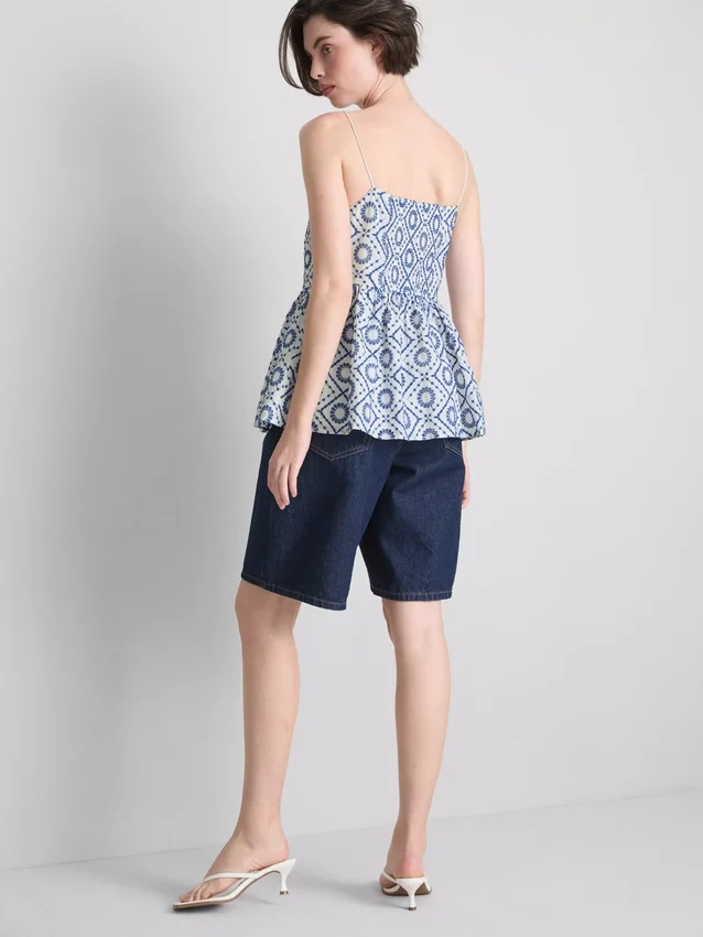Cotton cutwork cami top Cotton cutwork cami top