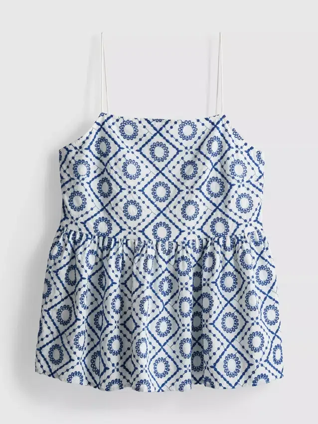 Cotton cutwork cami top Cotton cutwork cami top