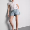 Cotton denim a-line shorts Cotton denim a-line shorts