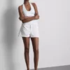 Cotton denim a-line shorts Cotton denim a-line shorts