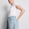 Cotton denim a-line shorts Cotton denim a-line shorts