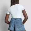 Cotton denim a-line shorts Cotton denim a-line shorts