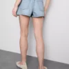 Cotton denim a-line shorts Cotton denim a-line shorts