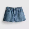 Cotton denim a-line shorts Cotton denim a-line shorts