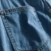 Cotton denim asymmetric wrap skort Cotton denim asymmetric wrap skort