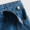 Cotton denim asymmetric wrap skort Cotton denim asymmetric wrap skort
