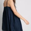 Cotton denim babydoll mini dress Cotton denim babydoll mini dress
