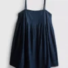 Cotton denim babydoll mini dress Cotton denim babydoll mini dress