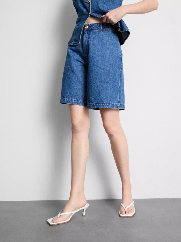 Cotton denim bermuda shorts Cotton denim bermuda shorts