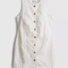 Cotton denim button down mini dress Cotton denim button down mini dress