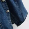Cotton denim cinched short sleeve top Cotton denim cinched short sleeve top