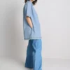 Cotton denim collared mini shift dress Cotton denim collared mini shift dress