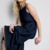 Cotton denim drop waist midi dress Cotton denim drop waist midi dress