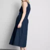 Cotton denim drop waist midi dress Cotton denim drop waist midi dress