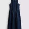 Cotton denim drop waist midi dress Cotton denim drop waist midi dress