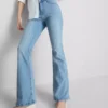 Cotton denim flared mid-rise jeans Cotton denim flared mid-rise jeans