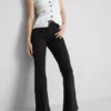 Cotton denim flared mid-rise jeans Cotton denim flared mid-rise jeans