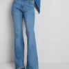 Cotton denim flared mid-rise jeans Cotton denim flared mid-rise jeans