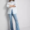 Cotton denim flared mid-rise jeans Cotton denim flared mid-rise jeans