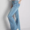Cotton denim flared mid-rise jeans Cotton denim flared mid-rise jeans