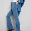 Cotton denim flared mid-rise jeans Cotton denim flared mid-rise jeans