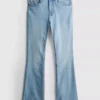 Cotton denim flared mid-rise jeans Cotton denim flared mid-rise jeans