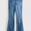 Cotton denim flared mid-rise jeans Cotton denim flared mid-rise jeans