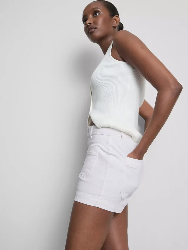 Cotton denim front-pocket shorts Cotton denim front-pocket shorts