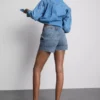 Cotton denim front-pocket shorts Cotton denim front-pocket shorts
