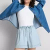 Cotton denim jogger shorts Cotton denim jogger shorts
