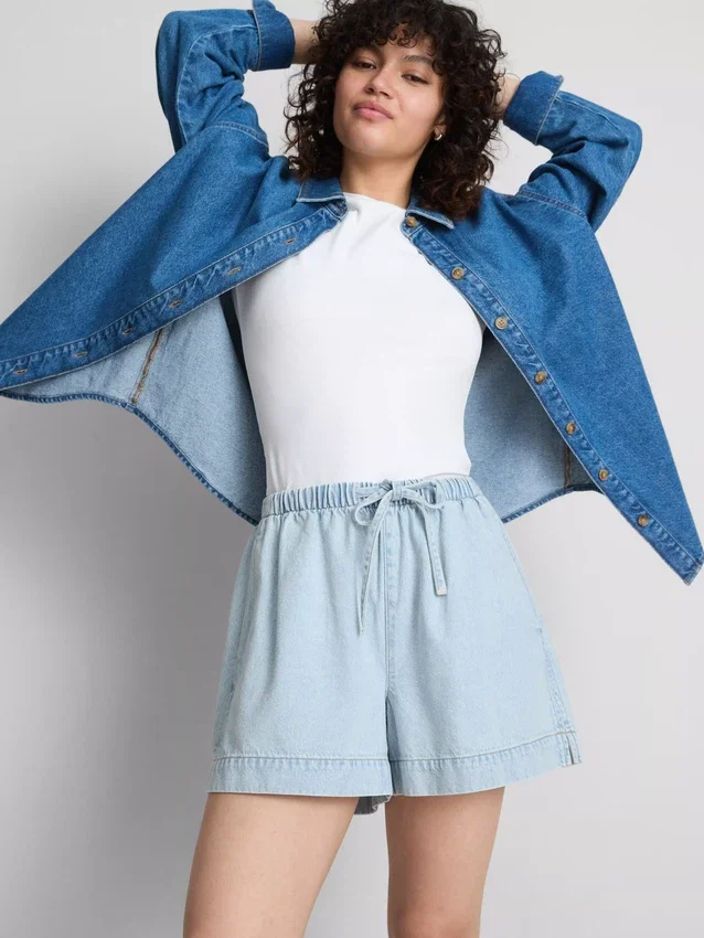 Cotton denim jogger shorts Cotton denim jogger shorts