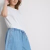 Cotton denim jogger shorts Cotton denim jogger shorts