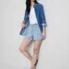 Cotton denim jogger shorts Cotton denim jogger shorts
