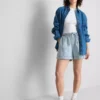 Cotton denim jogger shorts Cotton denim jogger shorts