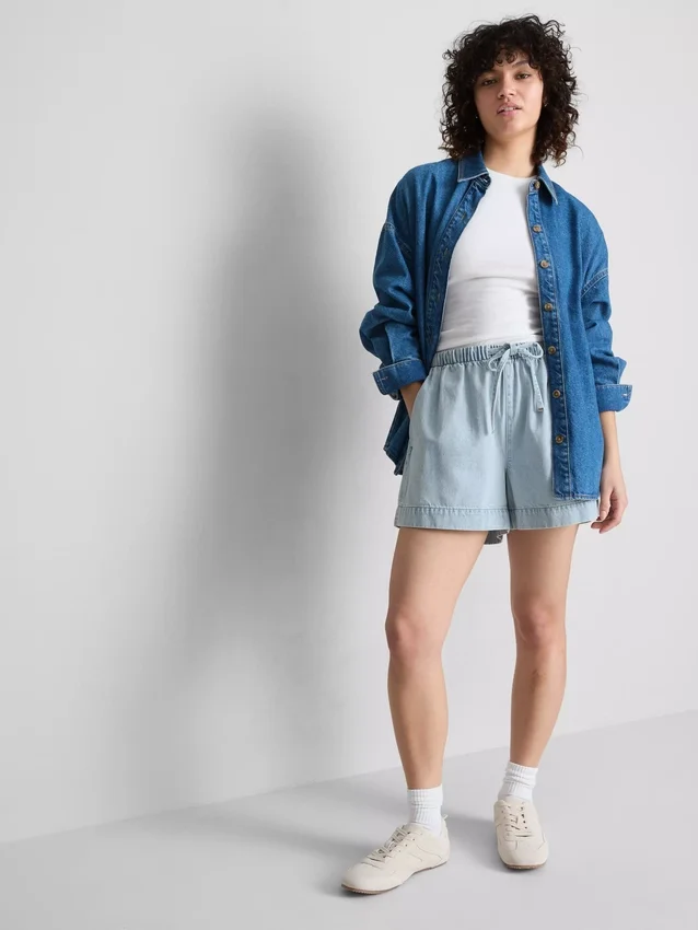 Cotton denim jogger shorts Cotton denim jogger shorts