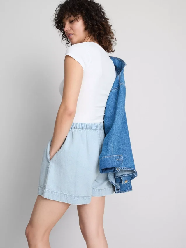 Cotton denim jogger shorts Cotton denim jogger shorts
