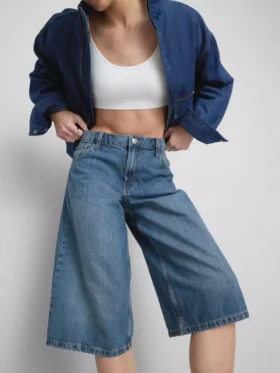 Cotton denim jorts