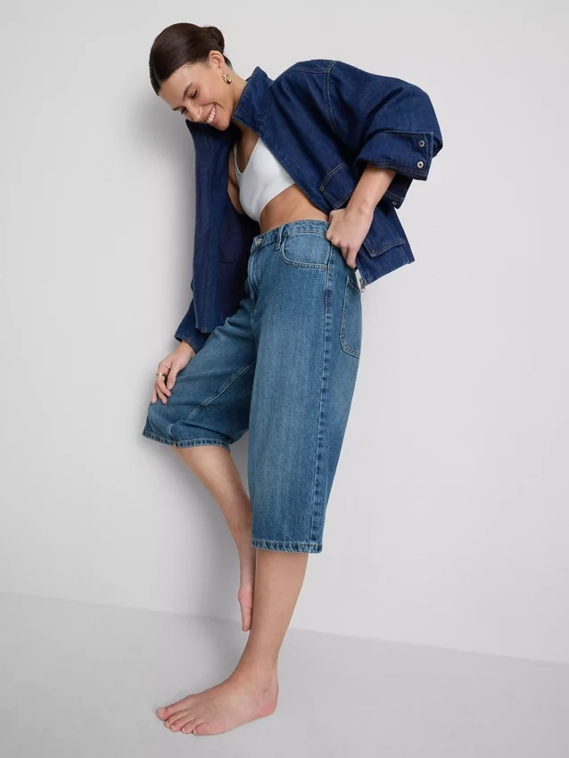 Cotton denim jorts Cotton denim jorts