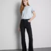 Cotton denim mid rise flared jeans Cotton denim mid rise flared jeans