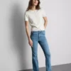 Cotton denim mid rise flared jeans Cotton denim mid rise flared jeans