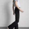 Cotton denim mid rise flared jeans Cotton denim mid rise flared jeans