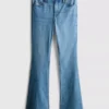 Cotton denim mid rise flared jeans Cotton denim mid rise flared jeans