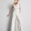Cotton denim mid-rise wide-leg jeans