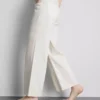 Cotton denim mid-rise wide-leg jeans